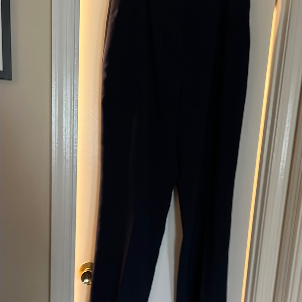 Navy High-Waisted Trousers